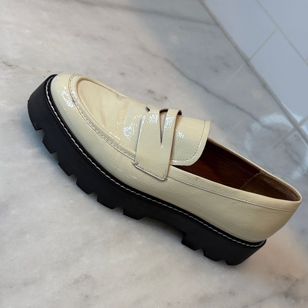Franco Sarto Patent Leather Chuncky Loafers - Picture 10 of 14